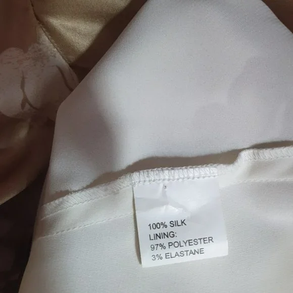 Table 8 floral maxi slip dress wrap SILK tanwhite ruffled ruched - Picture 8 of 8